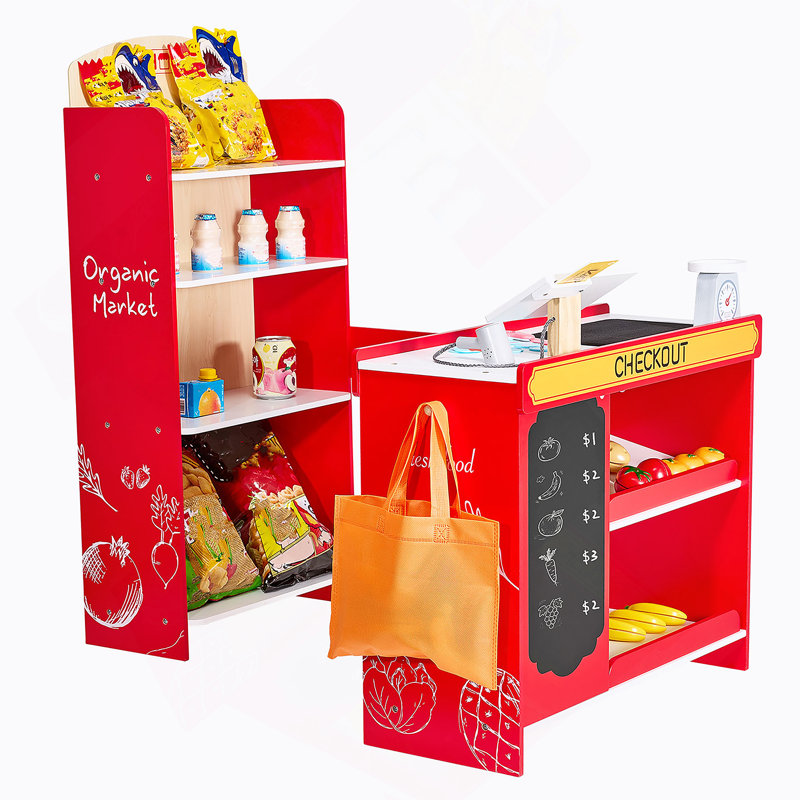 Kids Grocery Store Playset With Cash Register For Realistic Role-Playing And Interactive Learning, Durable And Fun