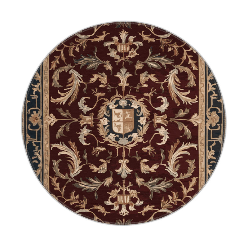 Tapis noir français intérieur et extérieur, Rond 5 pi