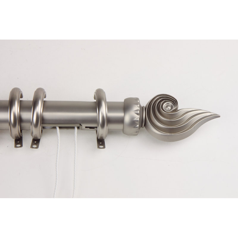 Tringle à rideaux simple Lesher, l 48 po à 84 po, Nickel satiné