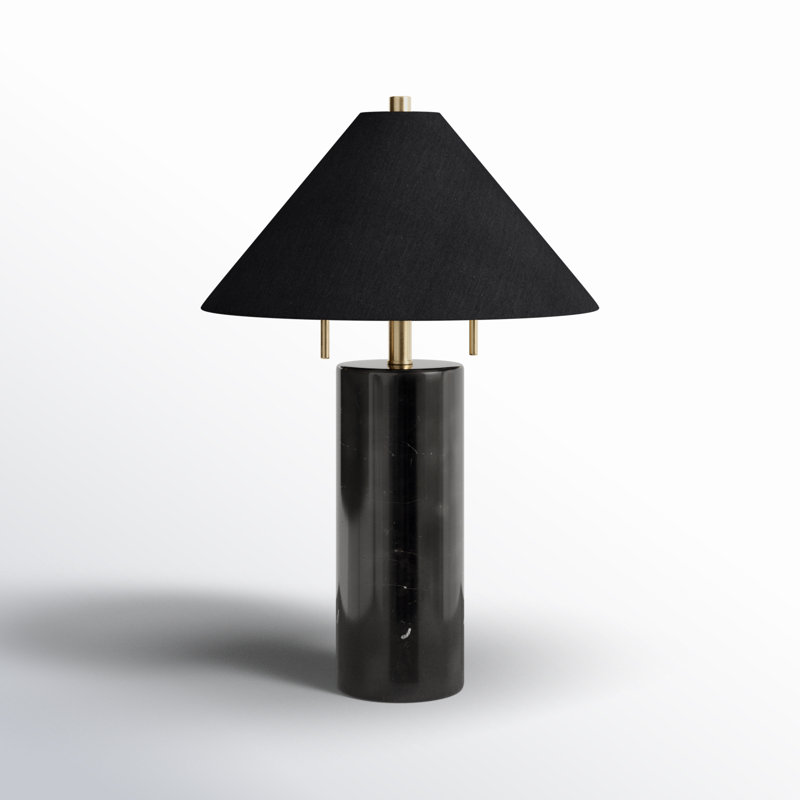 Frederico Marble Table Lamp, Black, Yes