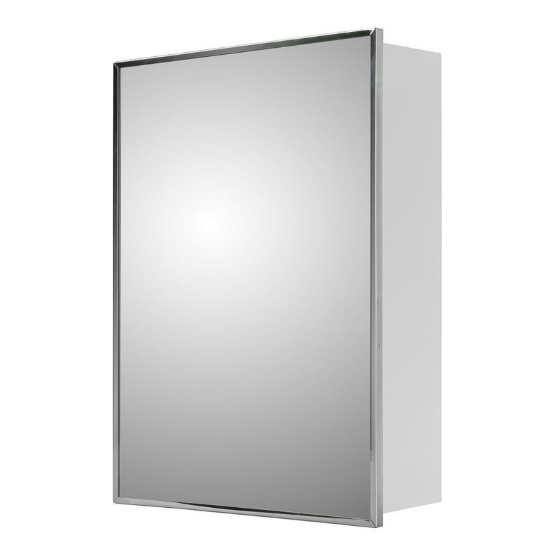 Scottville Residential Medicine Cabinet, Surface Mounted, Stainless Steel Framed, 30" H x 20" W x 4.25" D