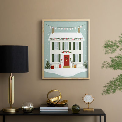 Christmas Holiday Art XXXIII Framed Print - Solid Wood