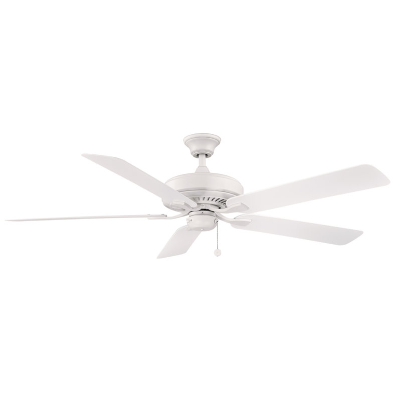 Ventilateur de plafond intérieur / extérieur 60 pouces Edgewood - Blanc mat avec pales blanc mat