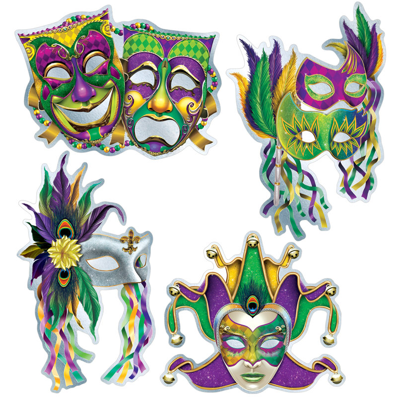 Découpes de masque Mardi Gras métallisé
