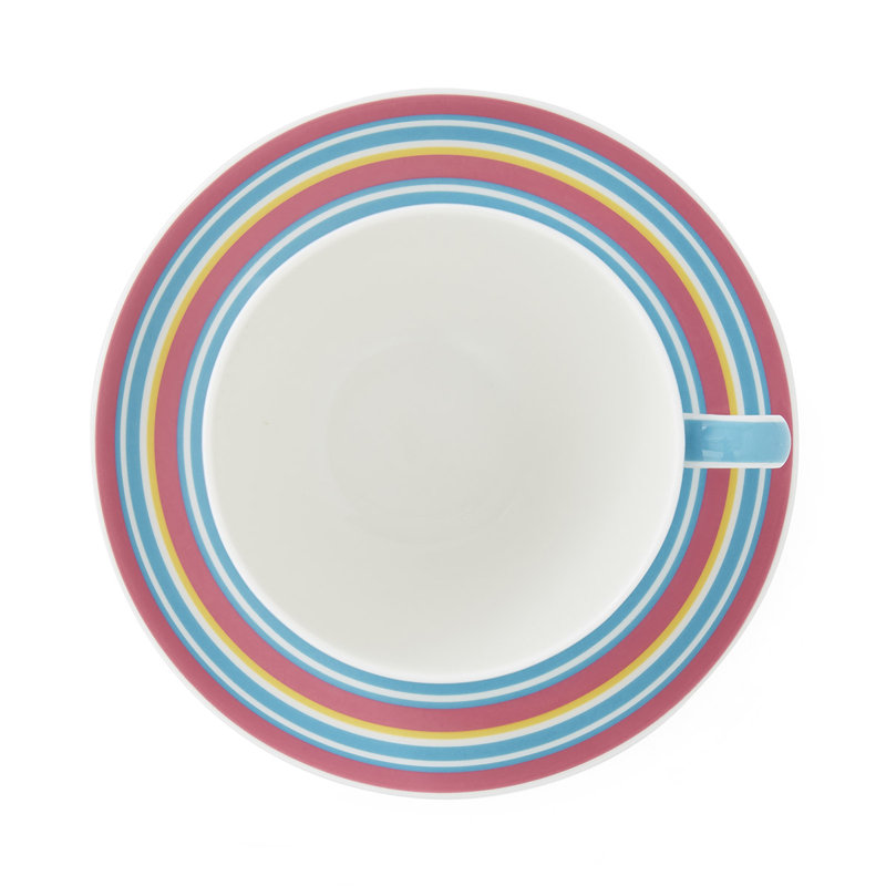 10 Oz Breakfast Cup & Saucer, Turquoise