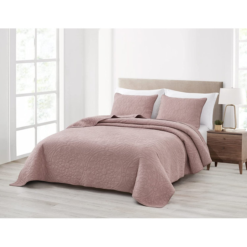 Cotton Quilt, Twin Quilt + 1 Standard Sham, Woodrose