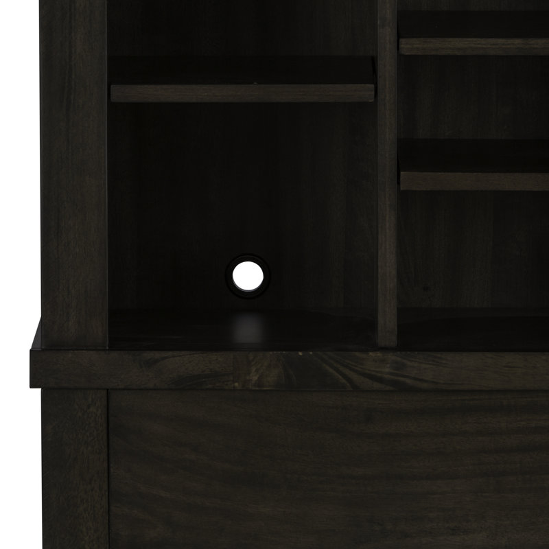 Lexee Solid and Manufactured Wood Bookcase Headboard, Twin