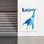 Art mural abstrait animal ludique bleu-129003053