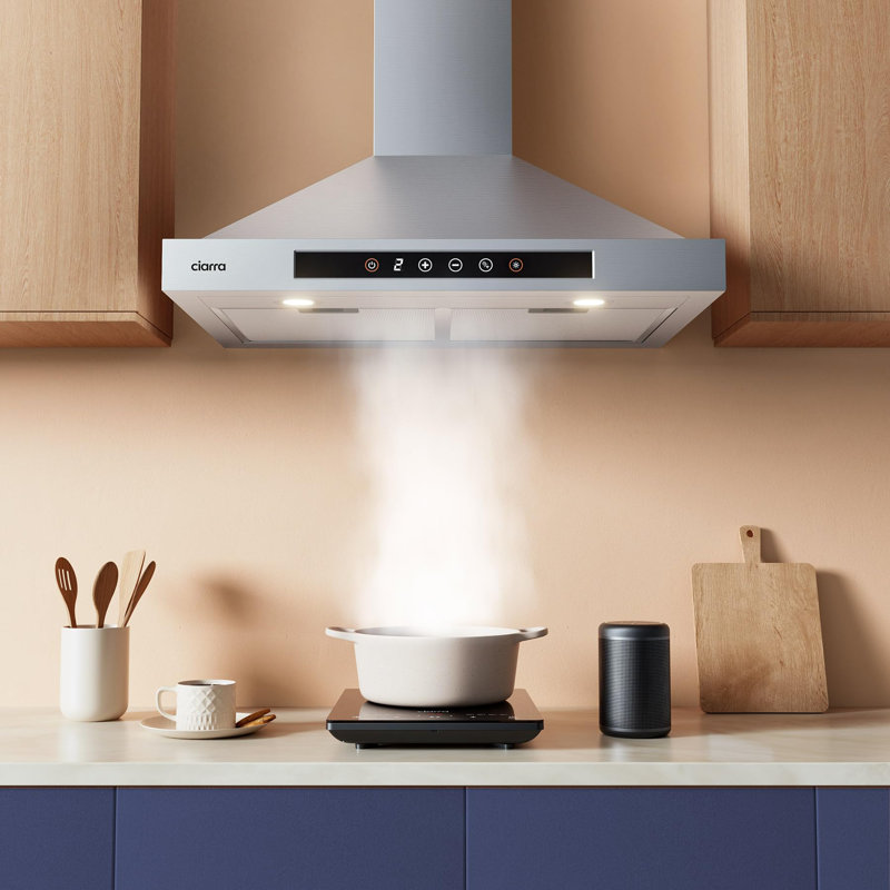 Jeremy Cass LLC 30" Stainless Steel Ducted (Vented) Wall Wi-Fi Enabled Range Hood with Mesh Filter