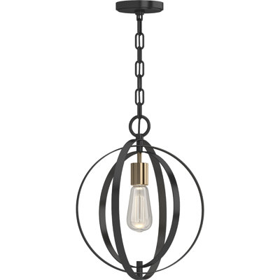 Luminaire suspendu 1 lumière d'intérieur noir / doré antique d'inspiration contemporaine
