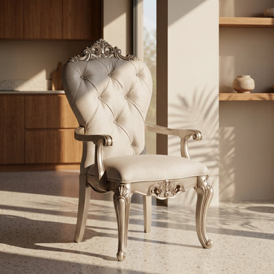 Chaise avec accoudoirs en bois d'hévéa et tissu l 25 po x P 25 po x H 42 po Gorsedd (ensemble de 2)