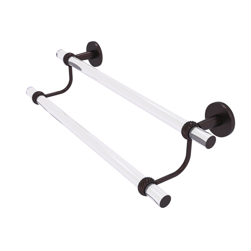 Double barre à serviettes murale clearview, Bronze antique, H 7,6 po x l 34 po x P 5,5 po