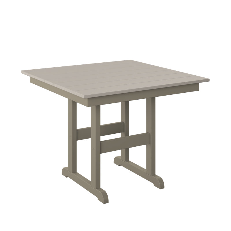  Table carrée 38 po à hauteur de comptoir sable et bois vieilli, Bois vieilli, H 36 po x l 38 po x P 38 po, Sable