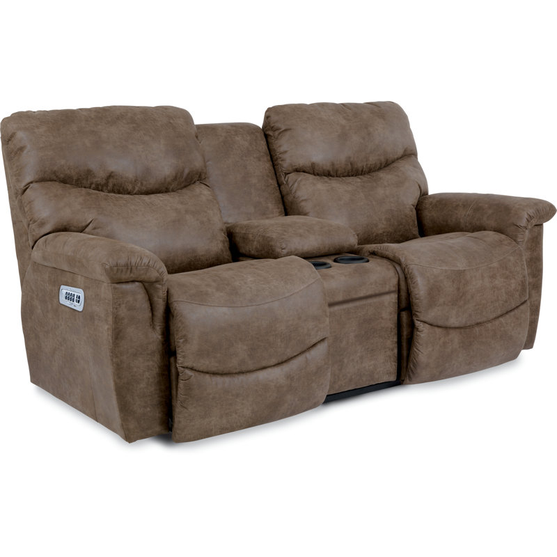 James Power Reclining Loveseat with Console, Power Headrest and Lumbar