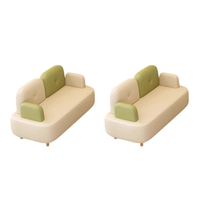 Banc rembourré en similicuir crème