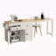 Îlot de cuisine 74,5 pouces avec table de salle à manger extensible, îlot de cuisine sur roulettes avec support à épices et 2 tiroirs, chariot de rangement de cuisine avec armoire à 4 portes, pour la cuisine, la salle à manger-635857347