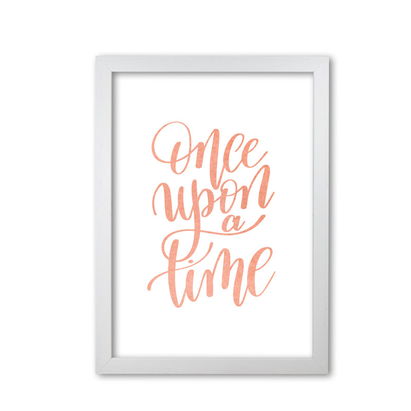 Once Upon A Time - Print, White Grain Frame, 42 cm H x 30 cm W x 5 cm D, Peach
