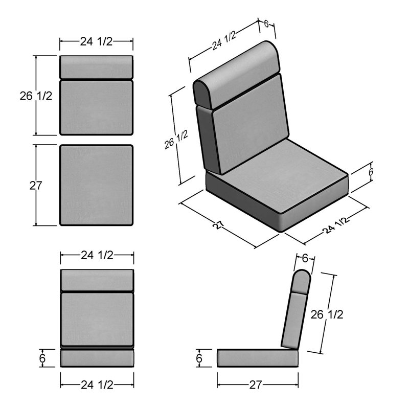 Outdoor Sunbrella® Seat/Back Cushion, Spectrum Denim