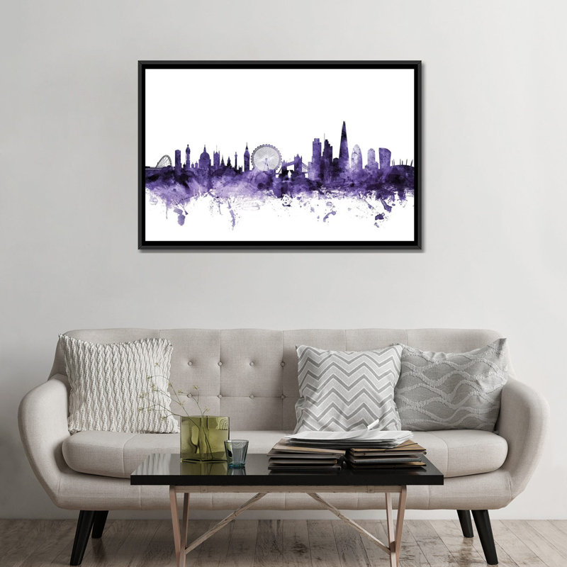 «London, England Skyline I» par Michael Tompsett, impression sur toile tendue, H 18 po x l 26 po x P 1,5 po, Pas de tapis
