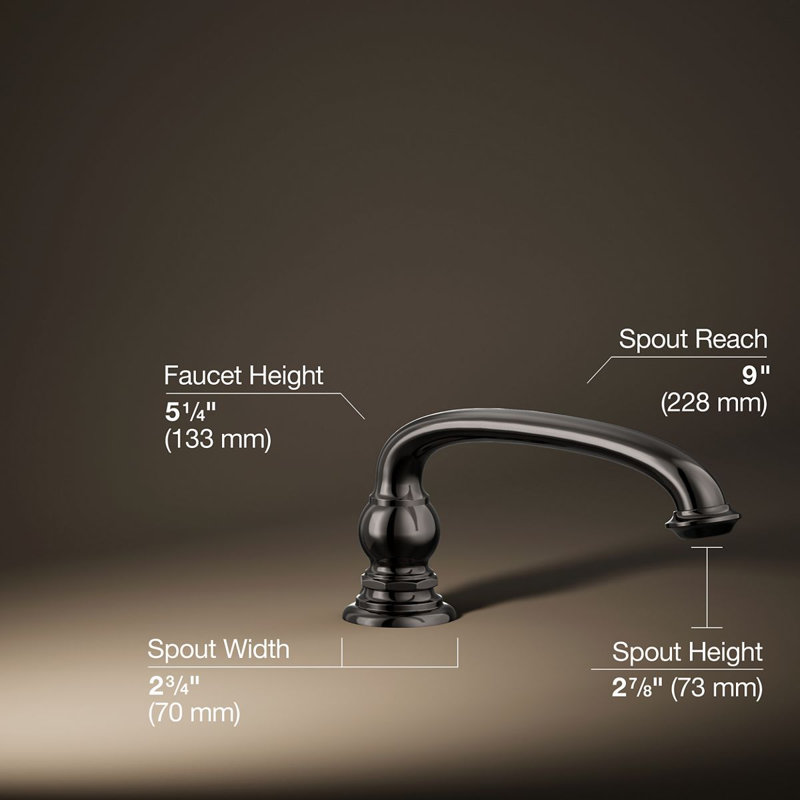 Artifacts Deck-Mount Bath Spout with Arc Design, Vibrant Titanium