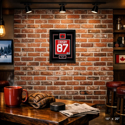 Sidney Crosby, numéro de chandail 16 x 20 encadré Hockey Canada 2026