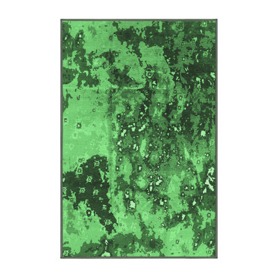 Tapis vert émeraude Mid-Century 1099