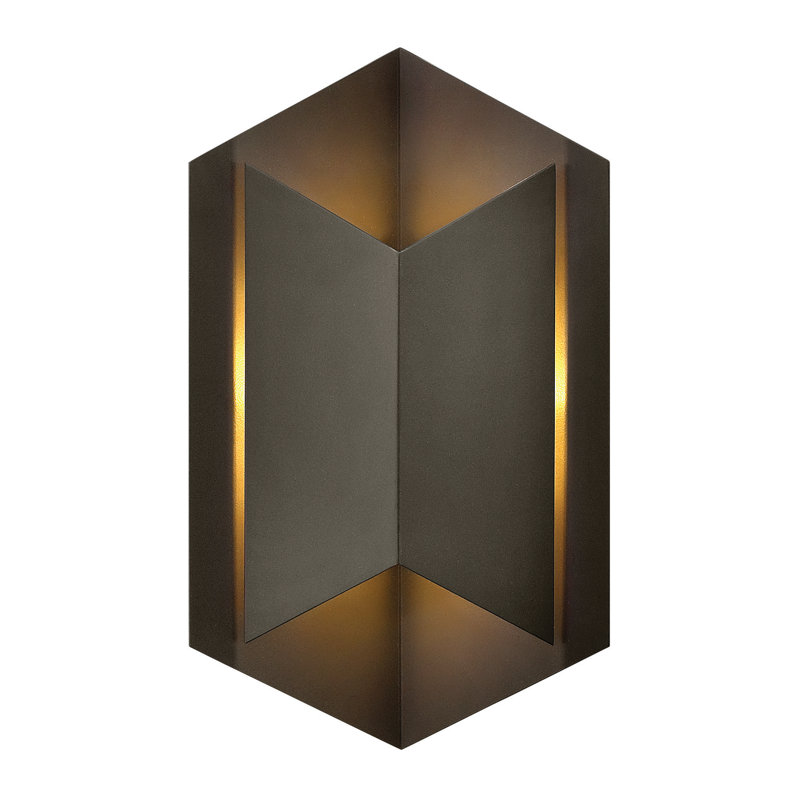 Lex Integrated LED Aluminum Geometric Wall Sconce, Bronze, 22" H x 10.5" W x 5.5'' D