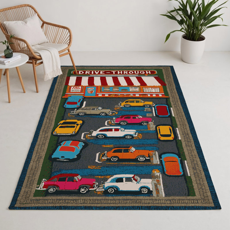 Tapis intérieur et extérieur noir Transport, Rectangle 9 pi x 12 pi