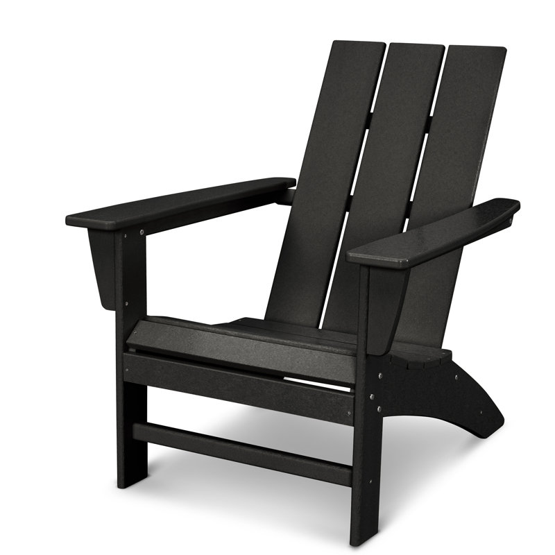 POLYWOOD Modern Adirondack Chair, Black