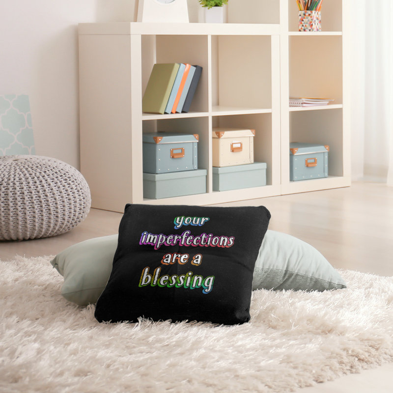 Coussin intérieur/extérieur inspirational imperfections, 26 po x 26 po, Arc-en-ciel