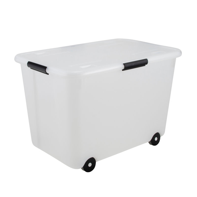  Rolling Storage Box, 15 Gallon, Clear