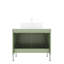 Meuble-lavabo de salle de bain de 30 po en couleur, lavabo en céramique blanche, comptoir, armoire à 2 portes, conception romantique française, système de fermeture en douceur autoportant avec ton, style,-1301948522-1301948523