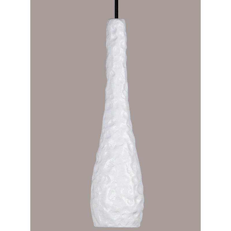 Luminaire suspendu 1 lumière del simple Barclee, Blanc satiné