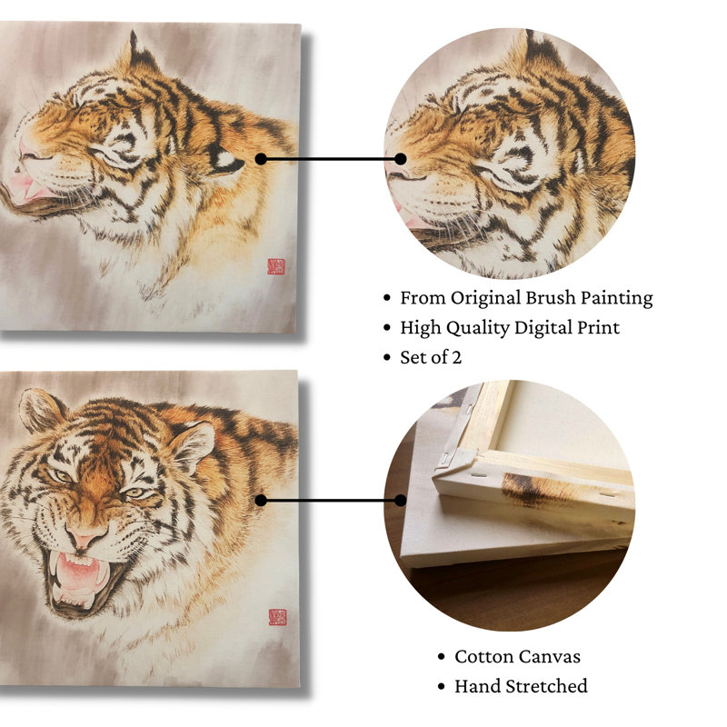 Tiger by Fiona Sheng - Wrapped Canvas Painting