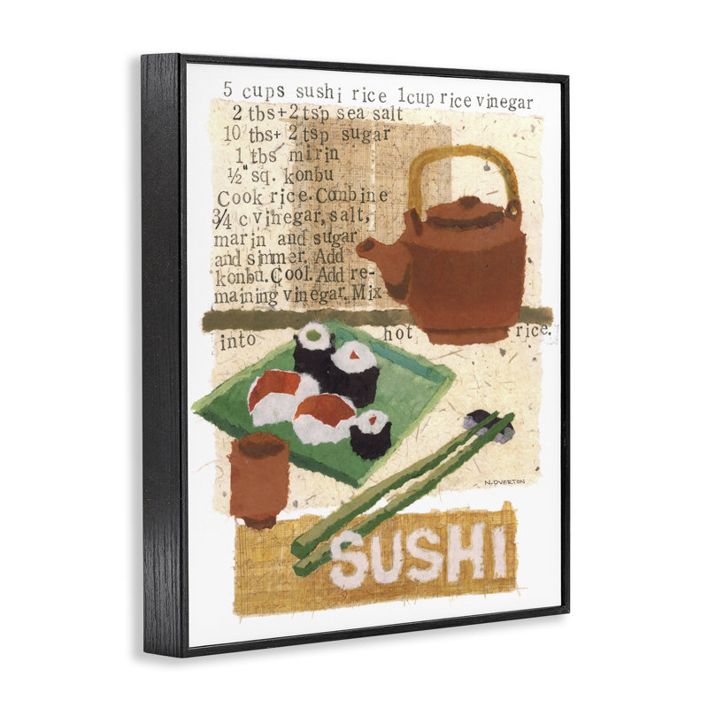 Recette traditionnelle de sushi par Nancy Overton, Giclée encadrée noir minuit, H 20 po x l 16 po