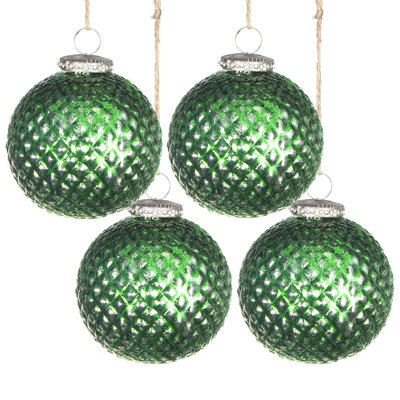 3.8'' Geometric Glass Ball Ornament