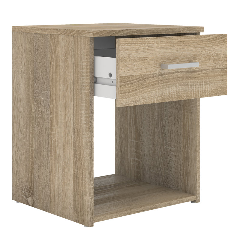 Orval 37.6cm W Manufactured Wood Bedside Table, Oak