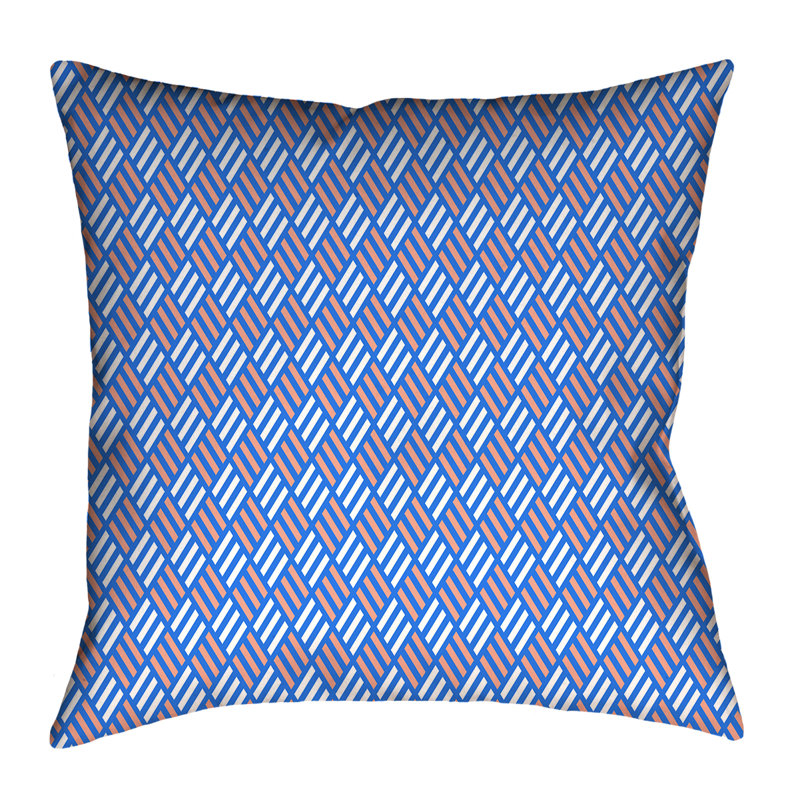 Housse de coussin Katelyn Elizabeth, 14 po x 14 po, Bleu / orange, Polyester sergé