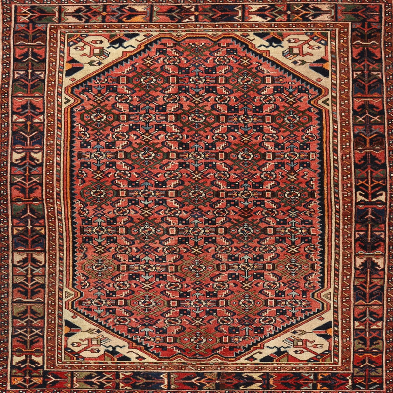 Tapis rose Southwestern, Carré 6 pi