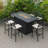 7-Piece Patio Dining Bar Set Aluminum Rectangular Fire Pit Table With Tank Holder And 6 Barstool With Removable Cushions Chelsea Collection-106599305