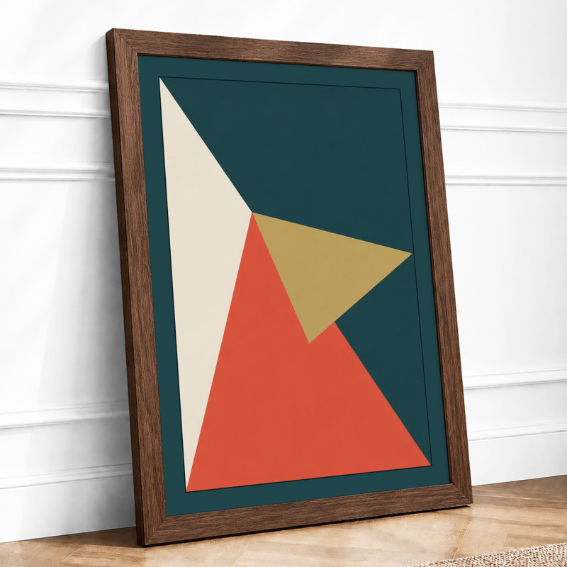 Motion Geometric - Framed Print, A2 - 59.4 x 42.0 cm, Walnut