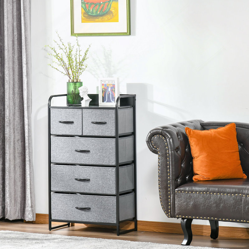 Commode verticale en métal avec 5 tiroirs