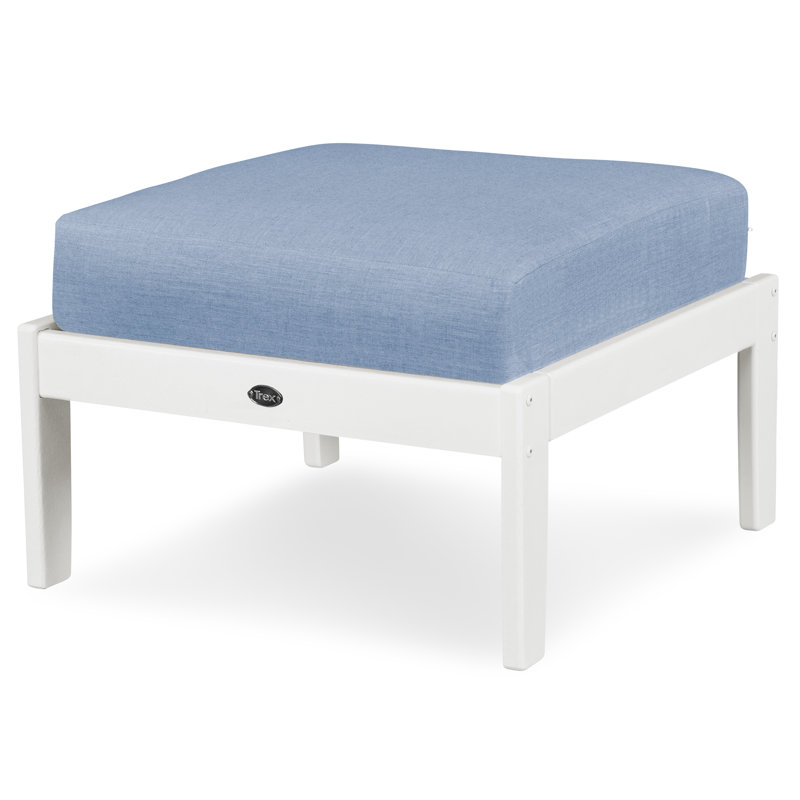 Repose-pieds Yacht Club, Blanc classique, Bleu marine