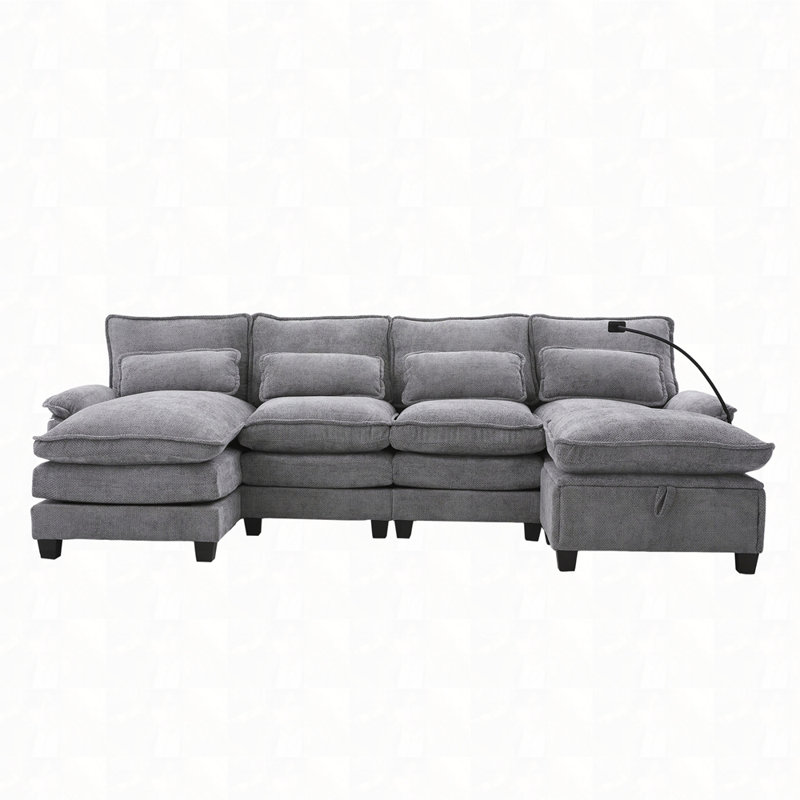 Canapés modulaires rembourrés et confortables, Gris clair