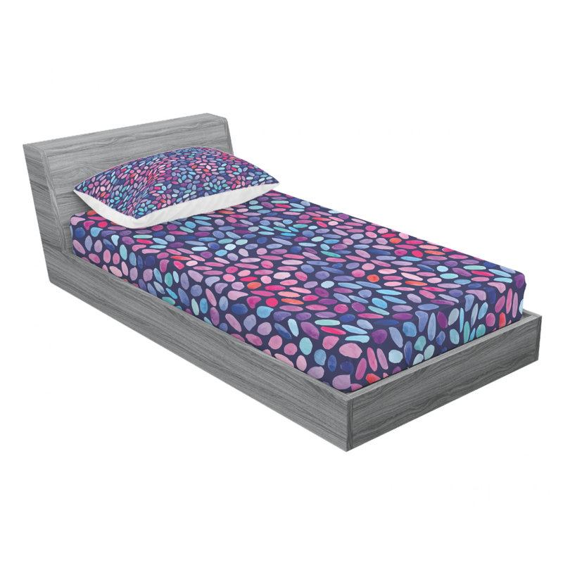 Microfiber Geometric Sheet Set, Twin Sheet Set with Fitted Sheet