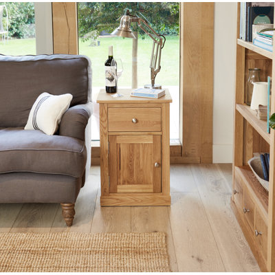 Oscar 45cm W Solid Wood Bedside Table