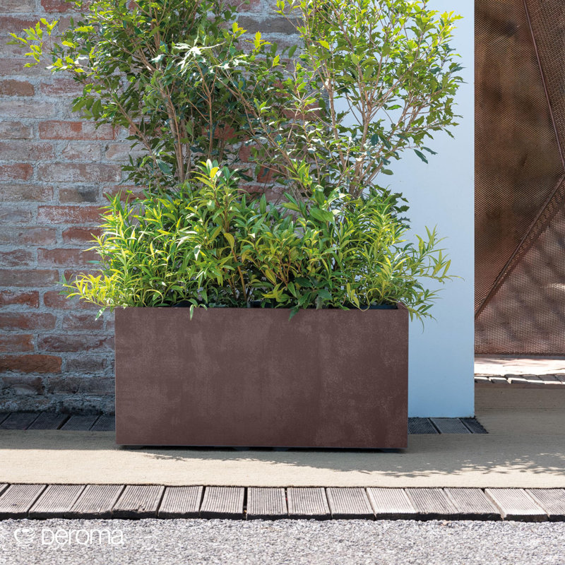Millennium Planter | 31"X15"X15" Rectangle | Light & Durable Plastic | Indoor Or Outdoor Pot For Patio/Porch | Includes Water Reserve & Drain Plug | Pot For Plants, Flowers, Garden
