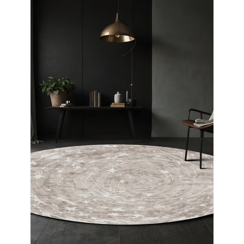 Silky Soft Plush Gray Area Rug, Round 4'