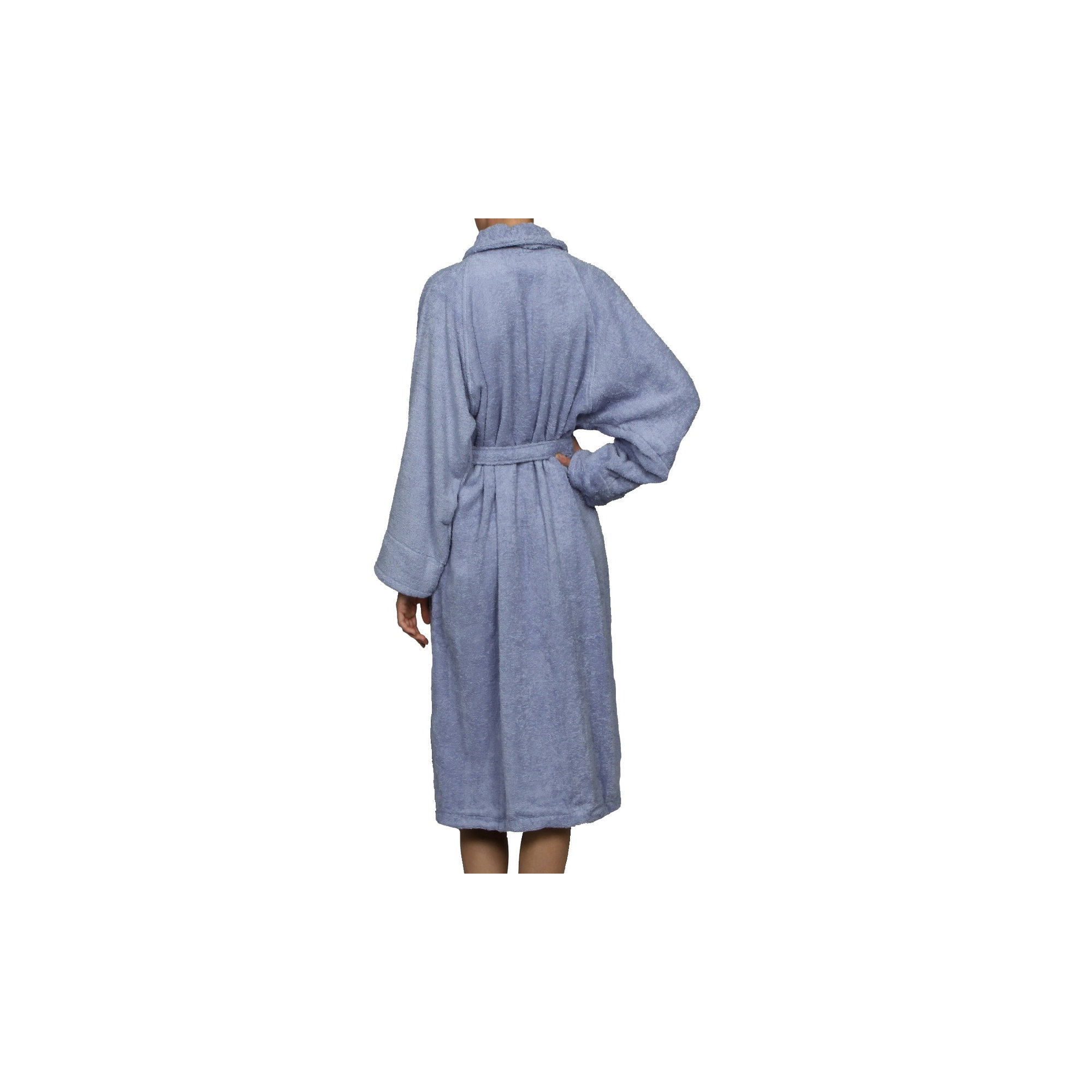 100% Cotton Bathrobe, L, Blue