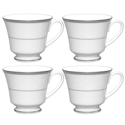 Noritake Regina Platinum Set of 4 Cups, 8 oz.